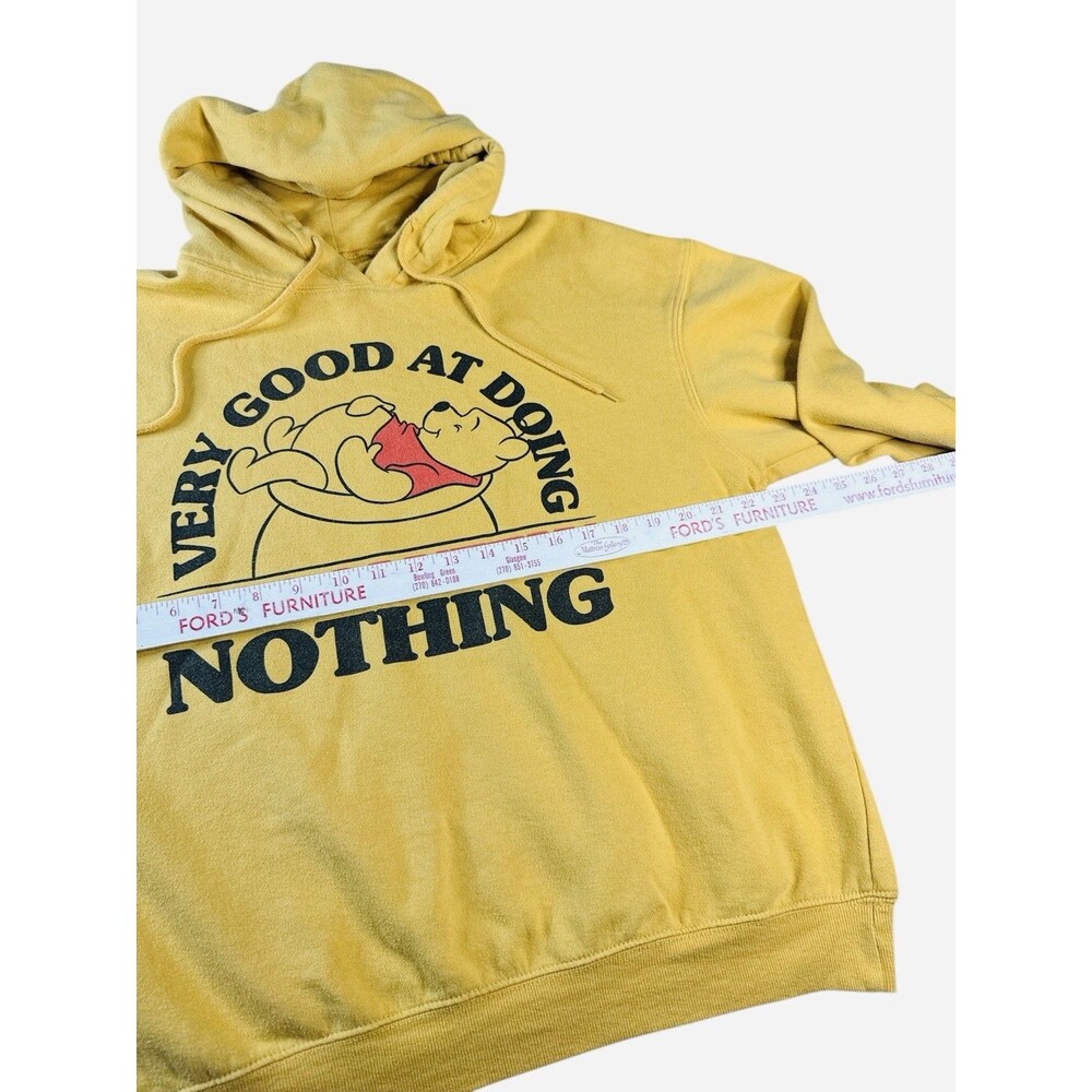 Disney Winnie The Pooh Hoodie Yellow Large Very Good At Doing Absolutely Nothing - Picture 5 of 8